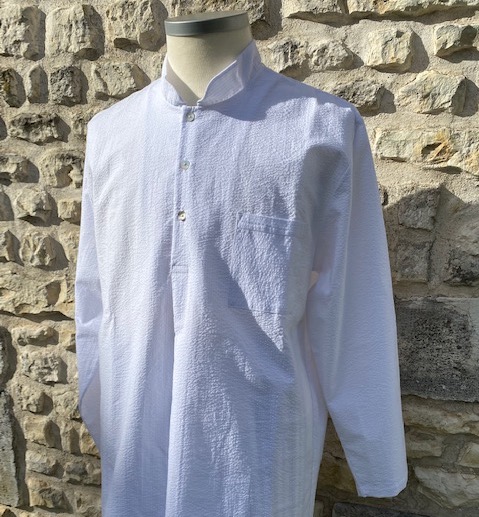 Ladislas chemise seersucker bl carrée 3:24