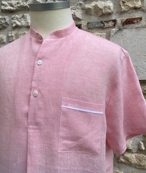 Vittorio Gris rose carrée 7:24 Pyjashort lin