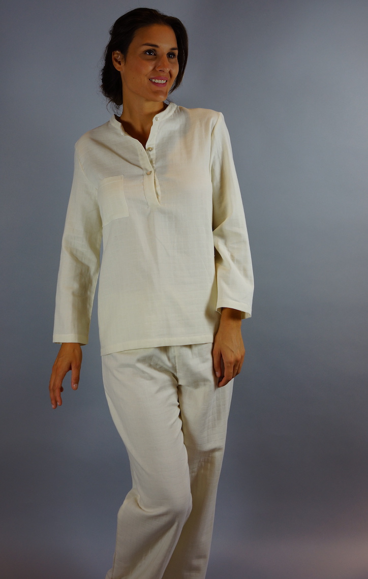 Lavina Pyj gaze blanche entière 11:24 Pyjama de gaze blanche
