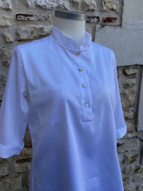 Pascaline Tunic Sat Bl Buste 10:25 Tunique en satin de coton