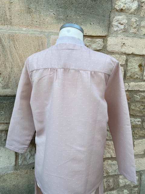 Sophie Pyj Gaze rose pois dos 11:25 Pyjama femme en gazede coton